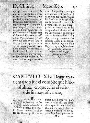 Capitvlo XL. De quan auentajado fue el combite que hizo al alma, en que echò el resto de su magnificencia