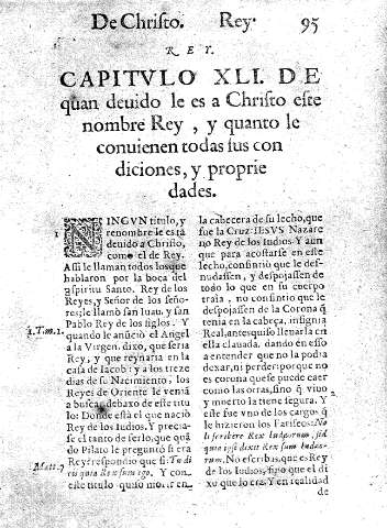 Capitvlo XLI. De quan deuido le es a Christo este nombre Rey , y quanto le conuienen todas sus condiciones, y propiedades