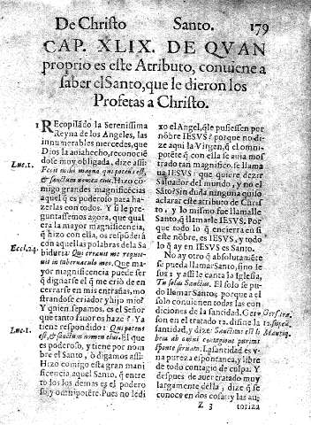 Cap. XLIX. de qvan propio es este Atributo, conuiene a saber el Santo,que le dieron los Profetas a Christo