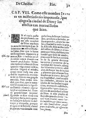 Cap. VIII. Como este nombre Iesvs es vn misterioso rio impetuoso, que alegra la ciudad de Dios;y los efectos tan marauillosos que hizo
