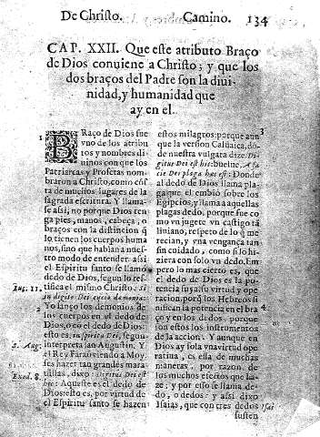 Cap. XXII. Que este atributo Braço de Dios conuiene a Christo ; y que los dos braços del Padre son la diuinidad,y humanidad que ay en el