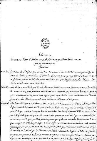 Itinerario de nuestro viage á Sevilla en el año de 1823,precedido de las causas que le motivaron. Febrero