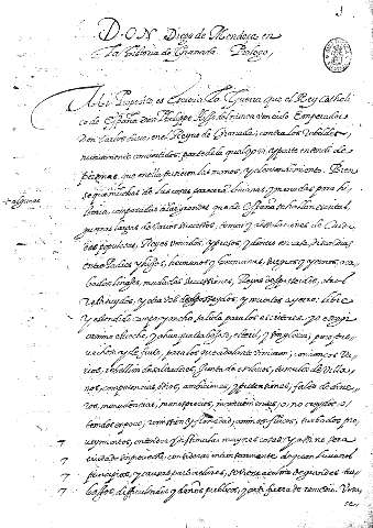 Don Diego de Mendoça en la historia de Granada. Prologo