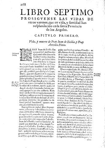 Libro septimo prosigvense las vidas de otros varones,que en vida, y Santidad han resplandecido en la Santa Prouincia de los Angeles