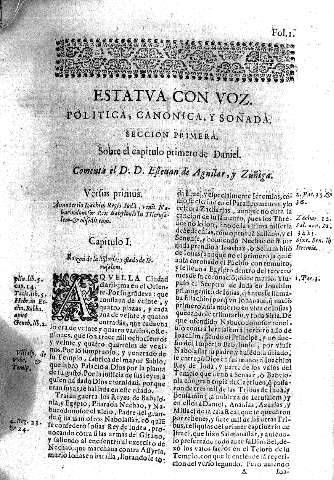 Estatva con voz. Politica, canonica, y soñada. Seccion primera