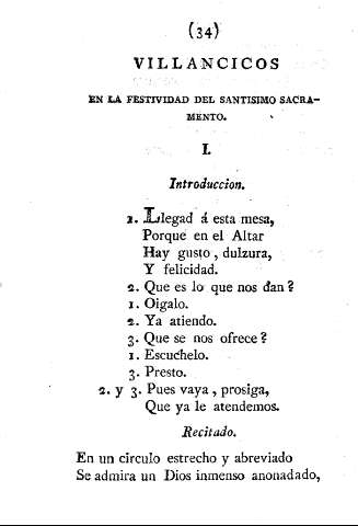 Villancicos en la festividad del santisimo sacramento