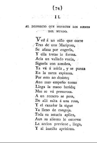 II. Al desprecio que merecen los bienes del mundo