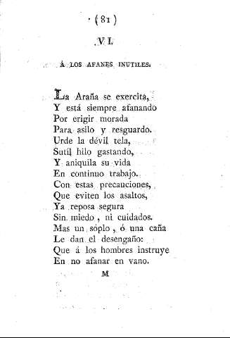 VI. Á los afanes inutiles