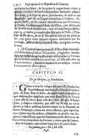 Capitvlo II. De su origen y Fundacion
