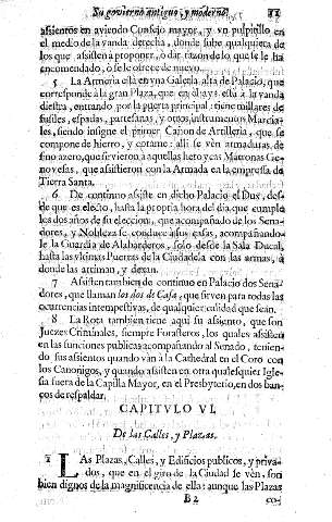 Capitvlo VI. De las Calles, y Plazas