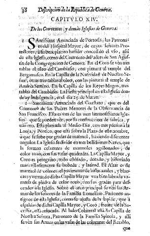 Capitvlo XIV. De los Conventos, y demás Iglesias de Genova