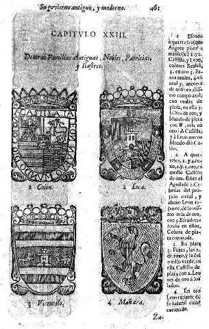 Capitvlo XXIII. Deotras Familias Antiguas, Nobles, Patricias, y Ilustres