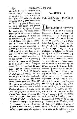 Capitulo X. Del obispo Don Fr. Pedro de Tapia