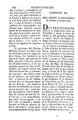Capitulo XII. Del obispo D. Francisco de Alarcòn y Cobarruvias