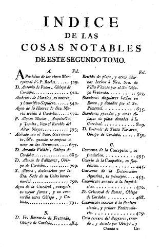 Indice de las cosas notables de este segundo tomo