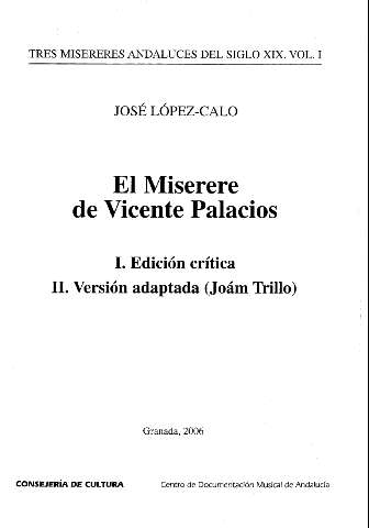 El Miserere de Vicente Palacios. José López-Calo