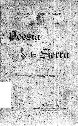 Poesía de la sierra. Carlos Fernandez Shaw
