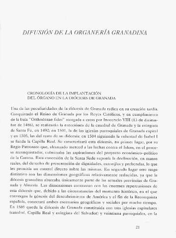 Difusión de la organería granadina
