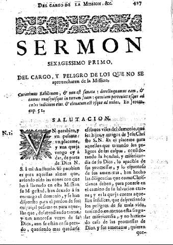 Sermon sexagessimo primo, del cargo, y peligro de los que no se aprouecharen de la Mission