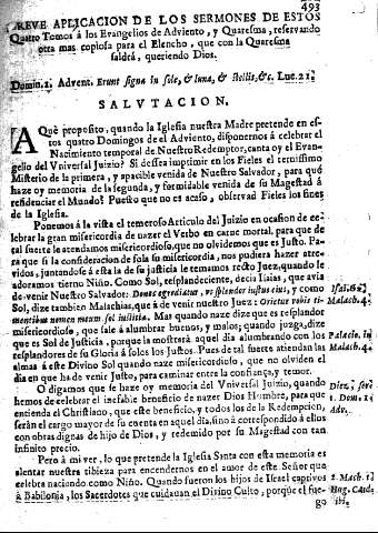 Breve aplicacion de los sermones de estos quatro tomos á los Evangelios de Adviento, y Quaresma, reservando otra mas copiosa para el Elencho, que con la Quaresma saldrá, queriendo Dios