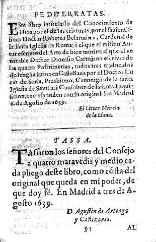 Fe de erratas. Tassa