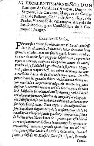 Al excelentissimo señor Don Enrique de Cardona i Aragon, Duque de Segorve, i de Cardona ...