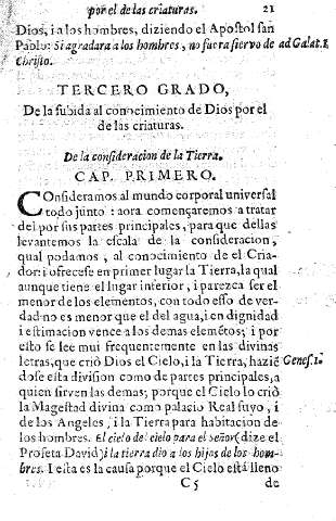 Tercero grado, de la subida al conocimiento de Dios por el de las criaturas