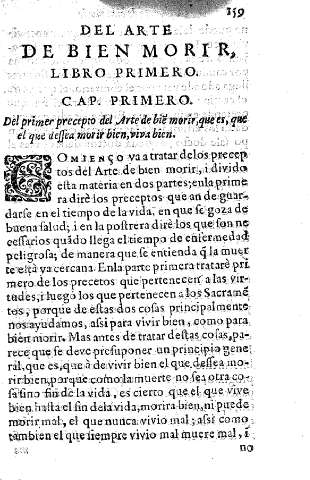 Del arte de bien morir, libro primero