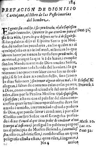 Prefacion de Dionisio Cartujano,al libro de las Postrimerias del hombre