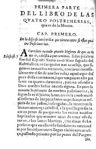 Primera parte del libro de las qvatro postrimerias, que es de la muerte