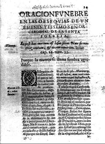 Oracion fvnebre en las obseqvias de vn eminentissimo señor cardenal de la Santa Iglesia