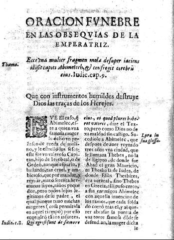 Oracion fvnebre en las obseqvias de la emperatriz