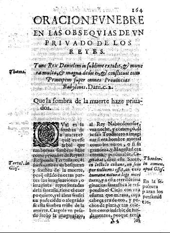 Oracion fvnebre en las obseqvias de vn privado de los reyes