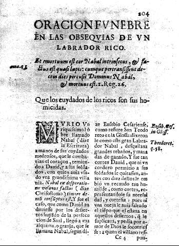 Oracionfvnebre en las obseqvias de vn labrador rico