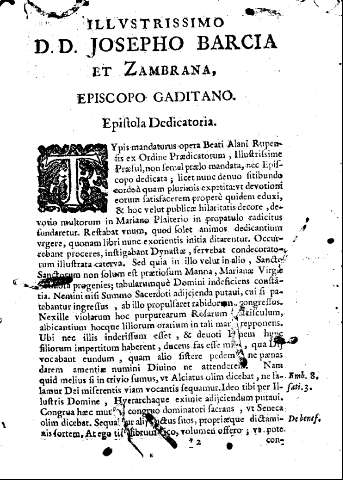 Illvstrissimo D.D. Josepho Barcia et Zambrana, Episcopio Gaditano.