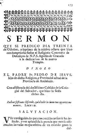 Sermon qve se predico dia treinta de Octubre...