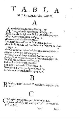 Tabla de la cosas notables.