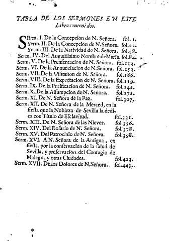 Tabla de los sermones en este libro contenidos.