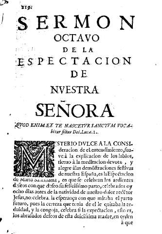 Sermon octavo de la espectacion de Nvuestra Señora
