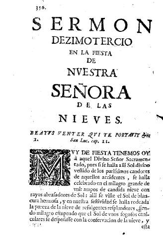 Sermon dezimotercio en la fiesta de Nvestra Señora...