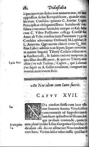 Capvt XVII. An Noe idem cum iano fuerit