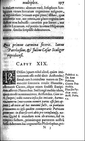 Capvt XIX. Quis primus carmina fecerit. Ianus Parrhasius, et Julius Caesar Scaliger reprehensi
