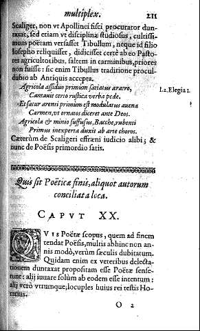 Capvt XX. Quis sit Poëticae finis, aliquot autorum conciliata loca