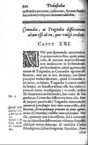 Capvt XXI. Comoediae, ac Tragoediae differentiam aliam esse ab ea, quae vulgò creditur