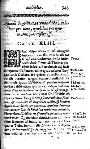 Capvt XLIII. Quid sit Nobilitas, et vnde dicta ; nobilem pro noto, ignobilem pro ignoto Antiquos vsurpasse