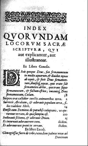 Index qvorvndam locorvm sacrae scriptvre, qvi aut ecplicantur, aut illustrantur