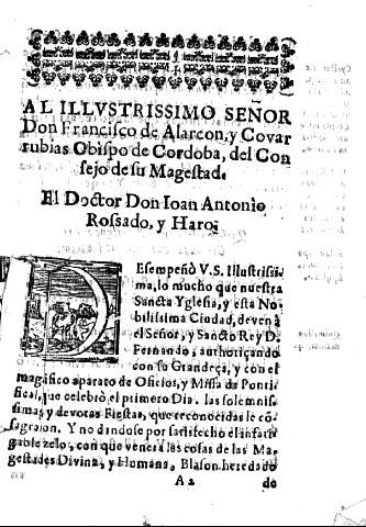 Al illvstrissimo señor Don Francisco de Alarcon, y Covarrubias Obispo de Cordoba, del Consejo de su Magestad