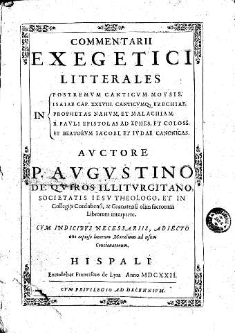 Commentarii exegetici litterales in postremum canticum Moysis, Isaiae ...