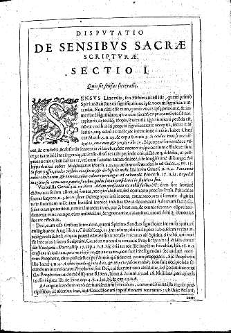 Dispvtatio de Sensibvs Sacrae Scripturae