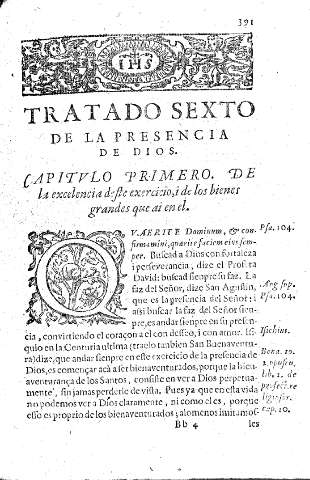 Tratado Sexto. De la presencia de Dios